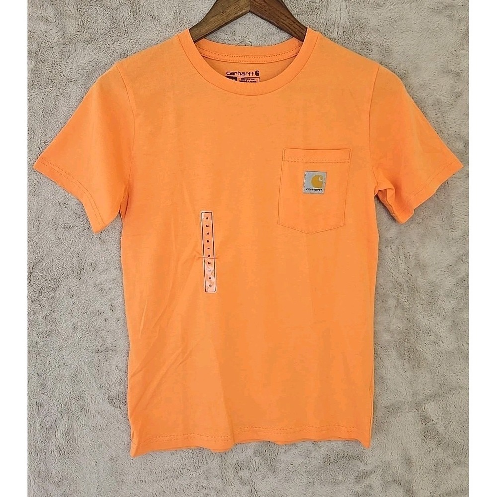 CARHARTT SHORT‎ SLEEVE T-SHIRT YOUTH MEDIUM Size 10/12 TANGERINE Orange